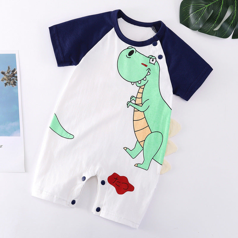 Baby Cotton Bodysuit – Short Sleeve Casual Romper with Rabbit Fur Blend