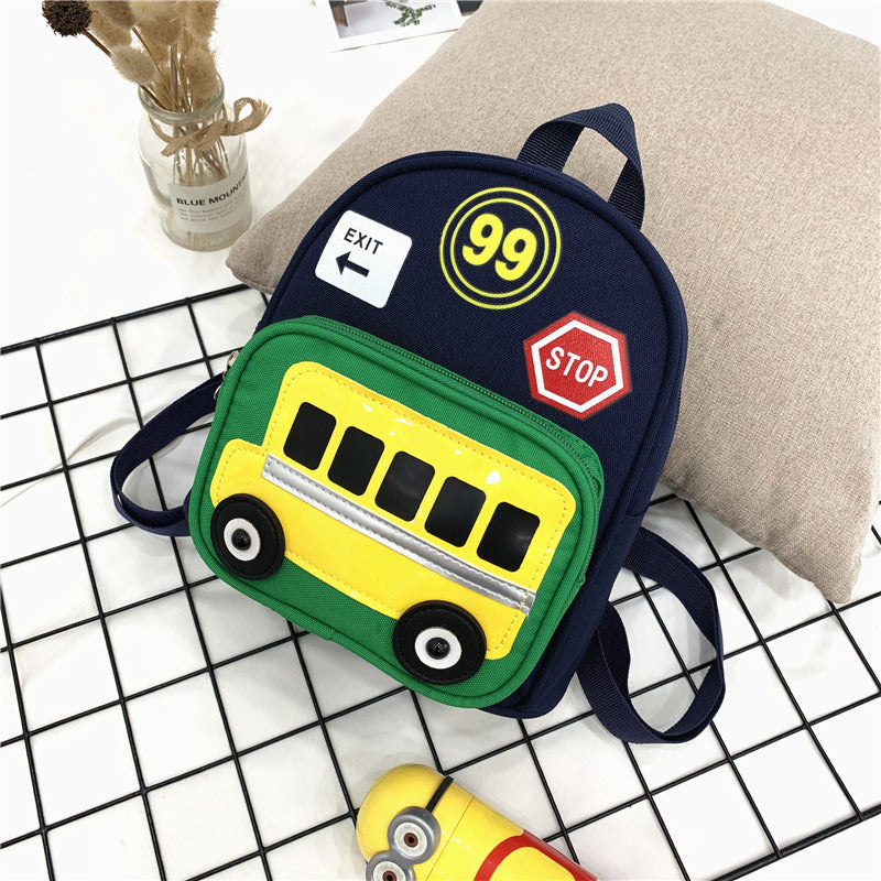 Mini Canvas Kids Backpack Unisex School Bag Cartoon