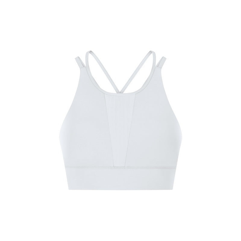 NWT Yoga Sexy Women Mesh PatchworkTank Tops Fitness Shock Proof Quick Dry Backless Cross Tanks Push Up Crop Bra Size XS-XL