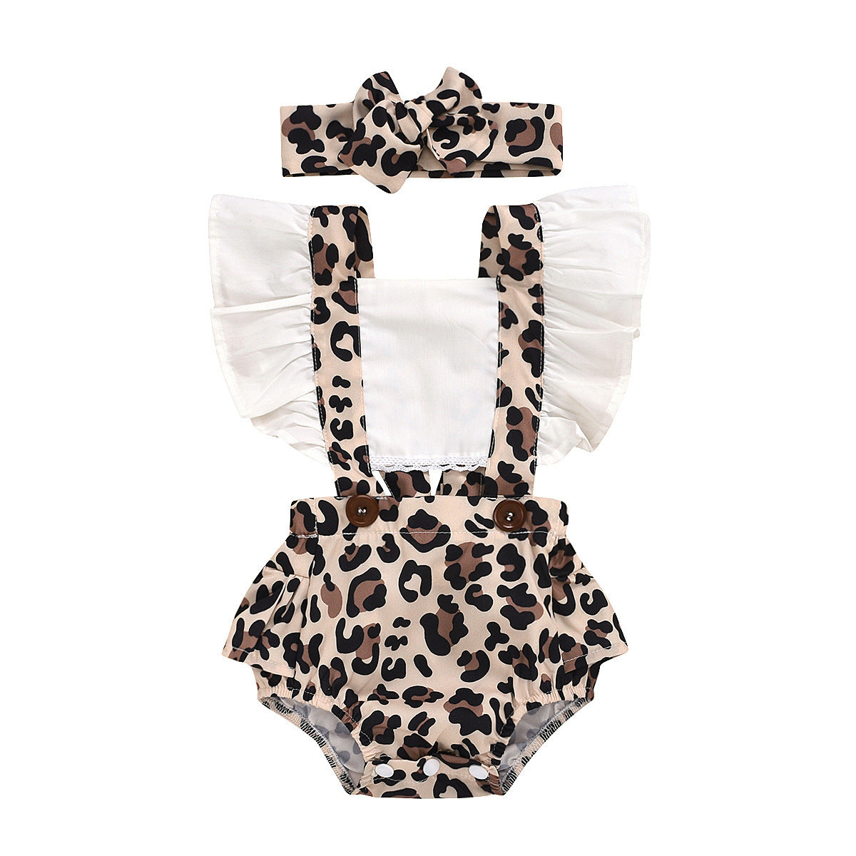Summer Children's Clothing New Girls Romper Two-piece Turban