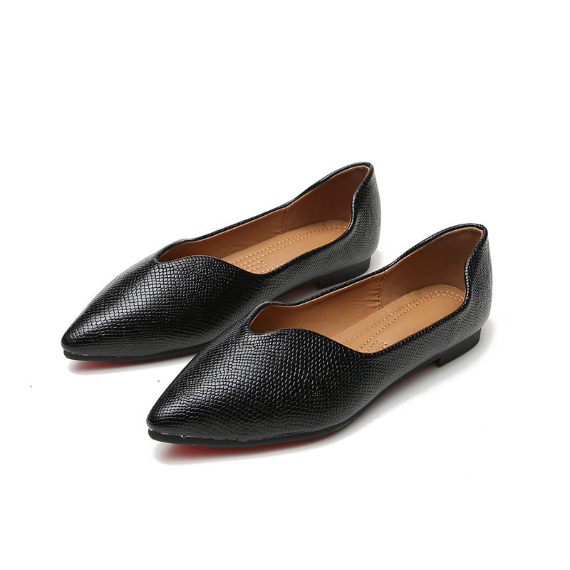 Womens Flats Shoes Ballet Dorsay Pointed Toe Serpentine Print