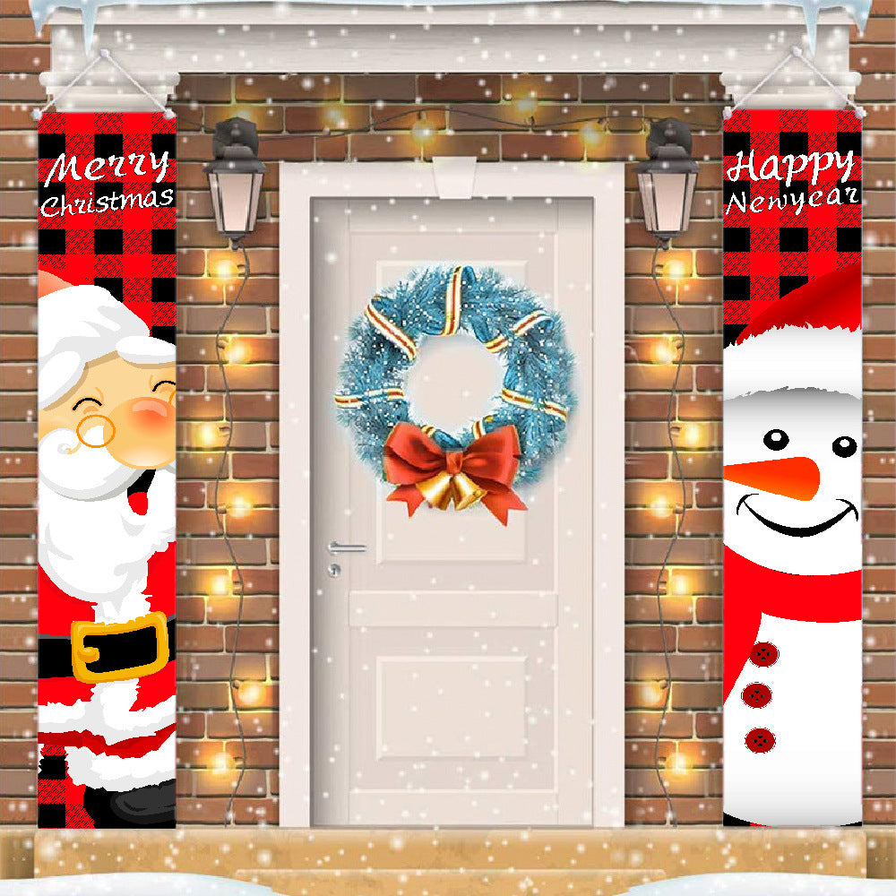 Haobei Santa Claus Door Curtain Couplet Christmas Holiday Decoration