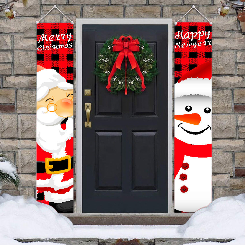 Haobei Santa Claus Door Curtain Couplet Christmas Holiday Decoration