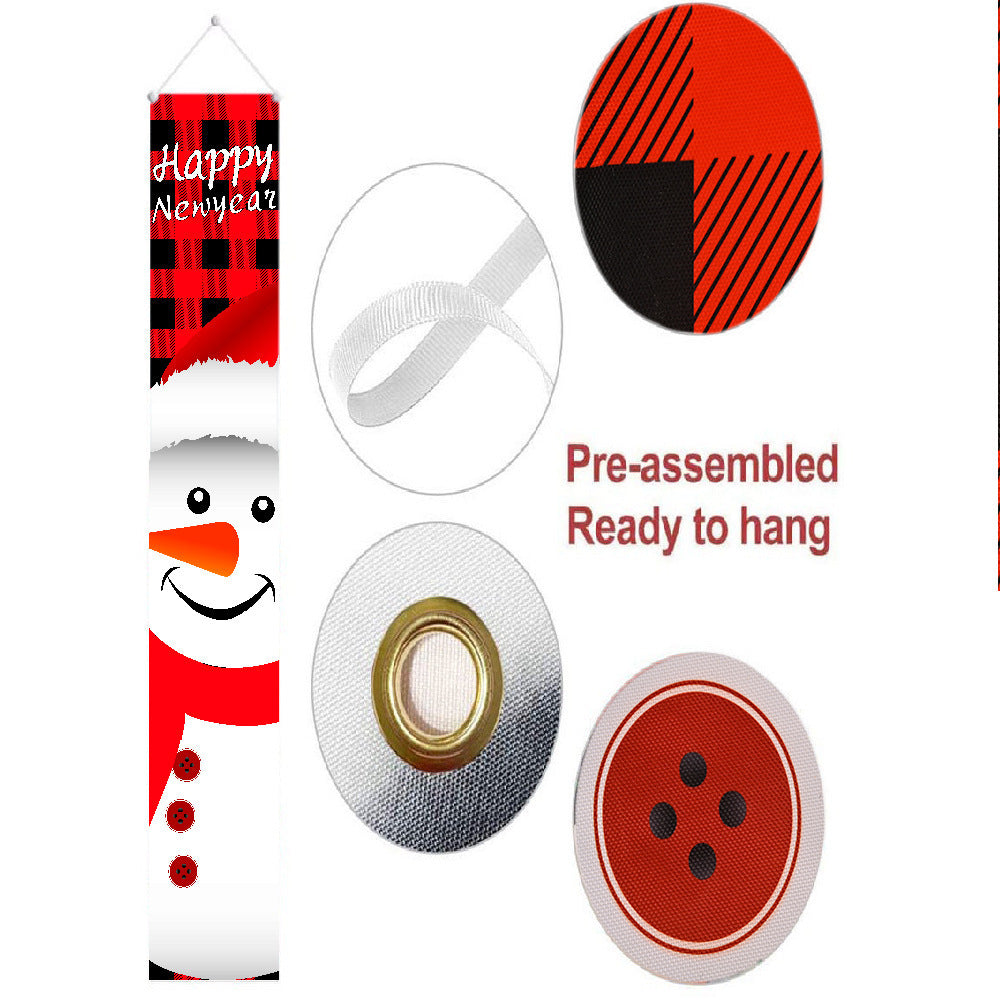Haobei Santa Claus Door Curtain Couplet Christmas Holiday Decoration