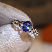 Cute Geometric Blue Zircon Copper Women’s Fashion Engagement Ring