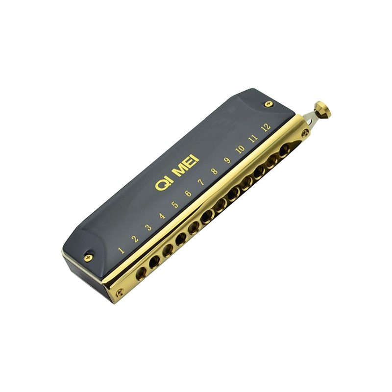 Premium Copper-Covered 12-Hole Chromatic Harmonica
