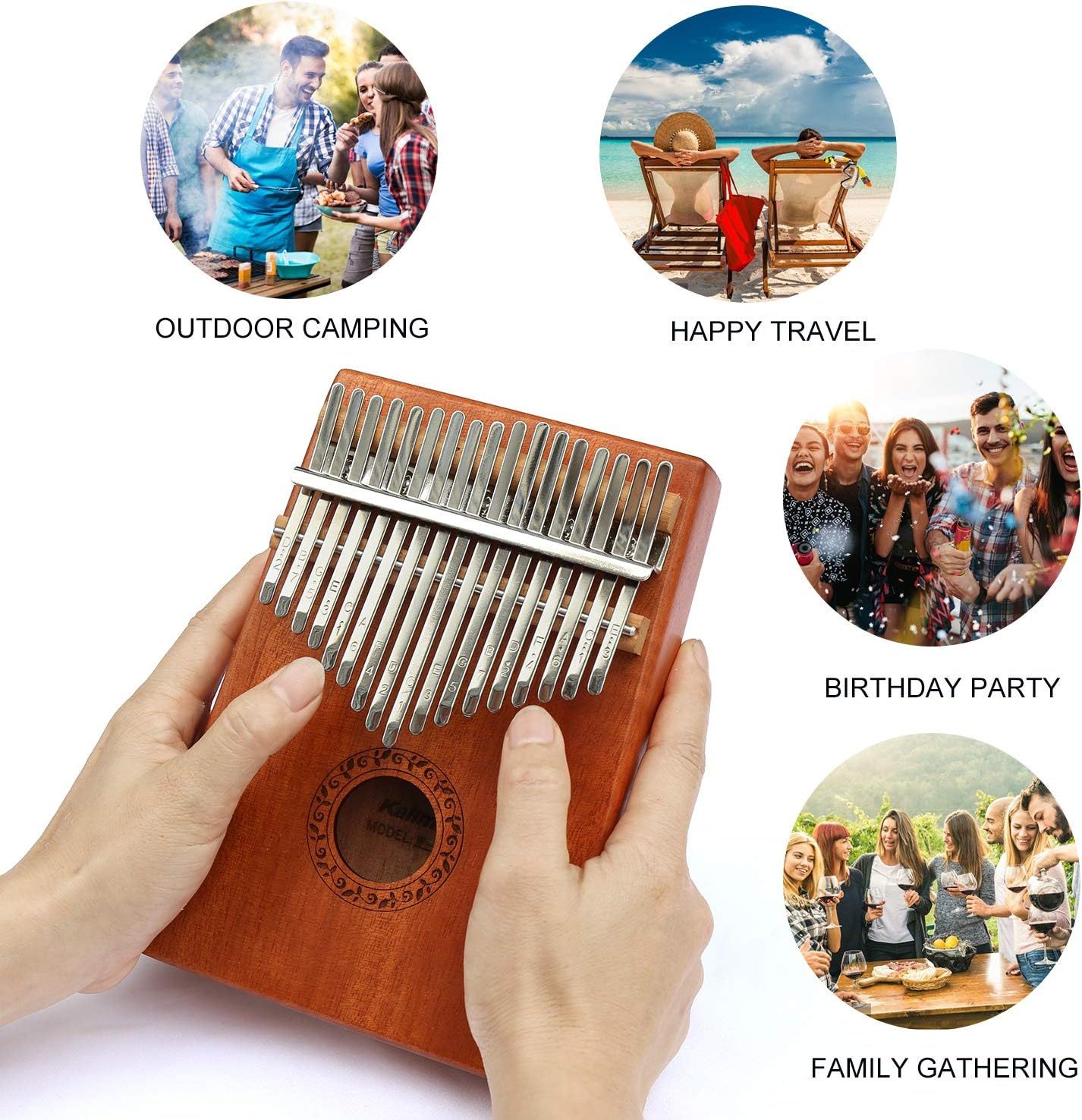 Thumb Piano 17 Keys, Portable Mbira Finger Piano Gifts For Adults Music Instrument Thumb Pianos