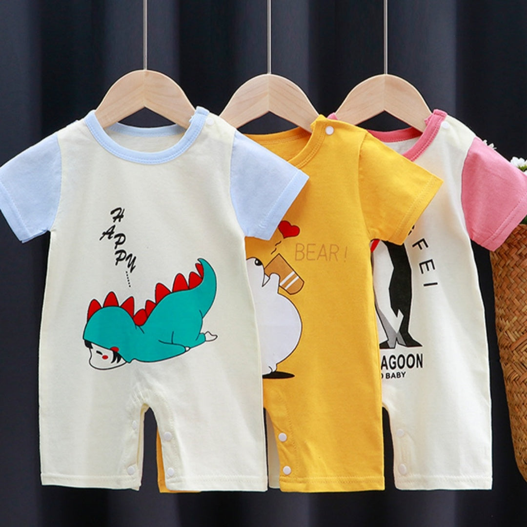 Unisex Baby Jumpsuit Purified Cotton Thin Short Sleeve