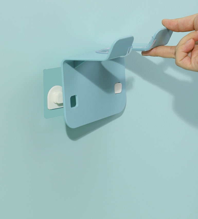 Punch-Free Bathroom Hair Dryer Rack – Hook & Wall-Mount Bracket