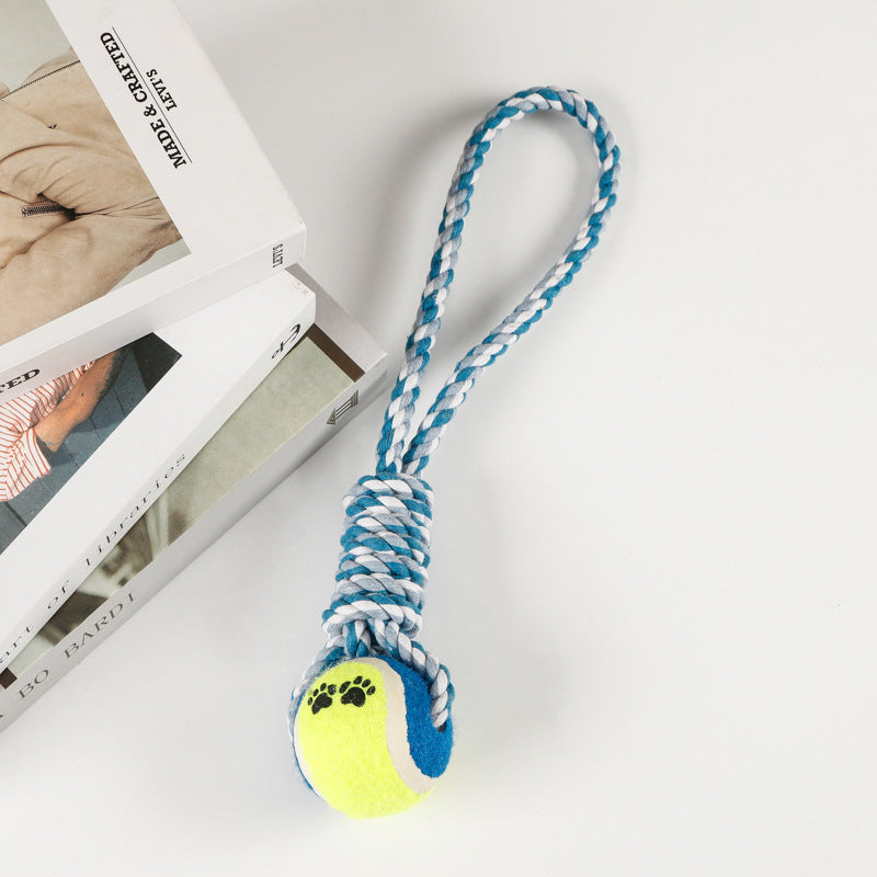 Large And Medium Puppy Relieving Stuffy Bite-resistant Molar With Tennis Cotton String