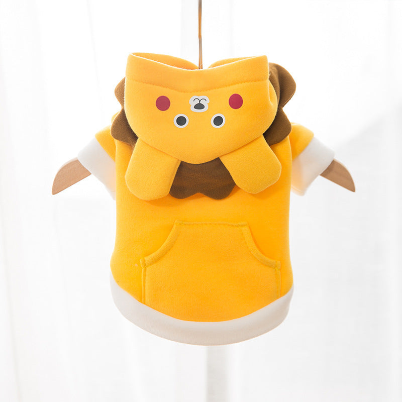 Dog Cat Hooded Sweater Cartoon Pet Clothes