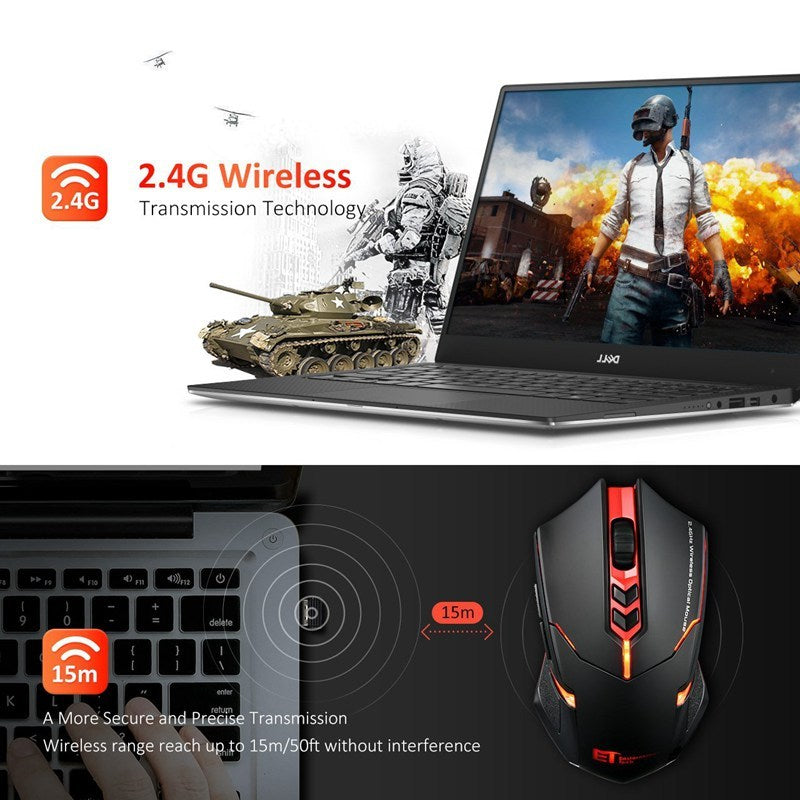Silent Wireless Mouse with LED Backlight – Power-Saving, Rechargeable, 2.4G/Bluetooth