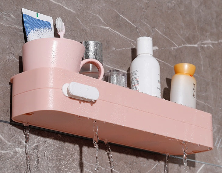Perforated Wall-Mounted Bathroom Shelf – Rustproof Storage Rack