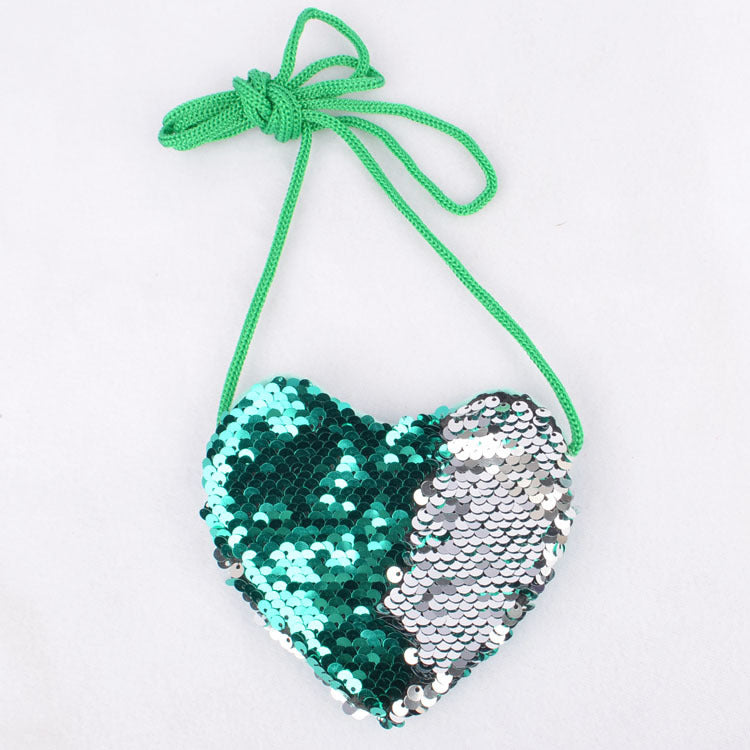 Sequined Love Lanyard Bag – Cute Children’s Coin Purse