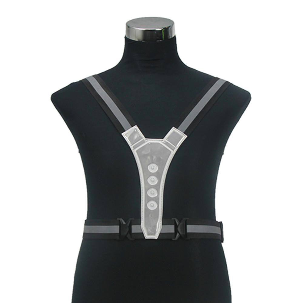 Elastic and elastic V-shaped 4LED light-emitting reflective vest