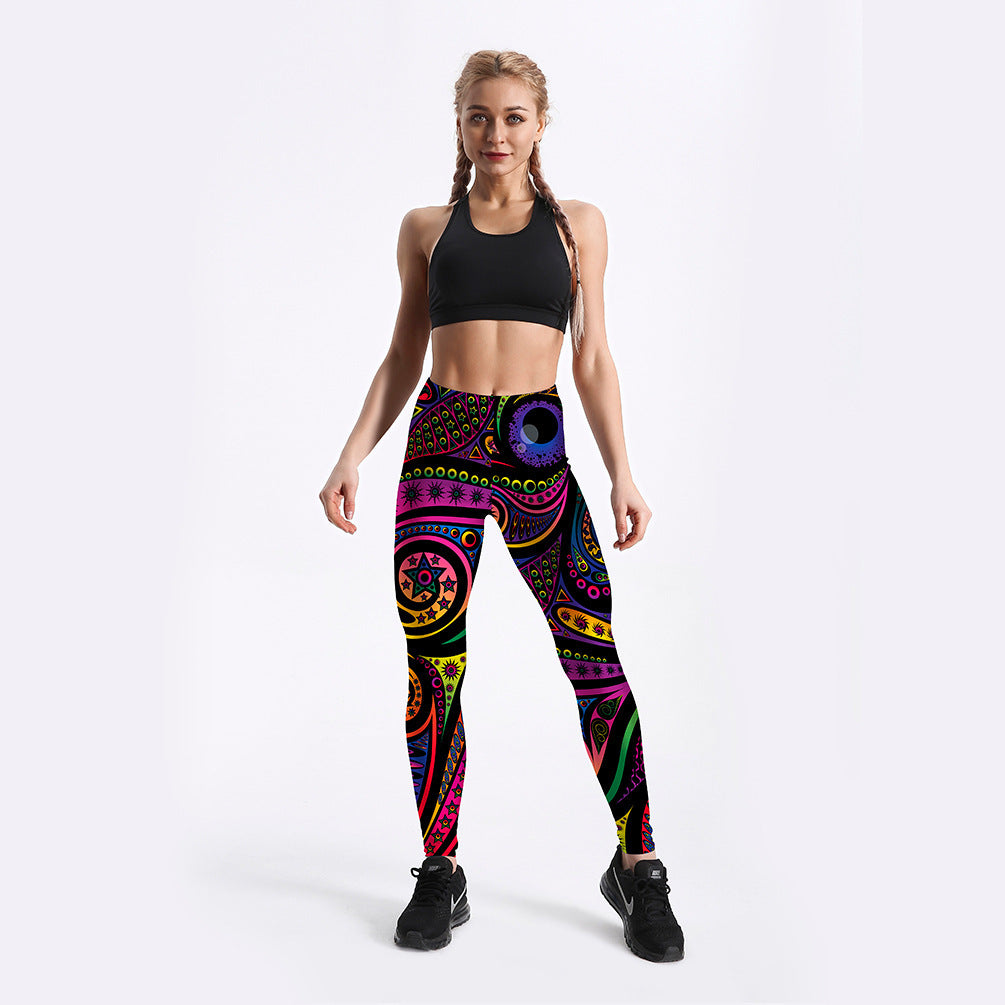 Printed Leggings for Women – High-Stretch Workout & Casual Pants