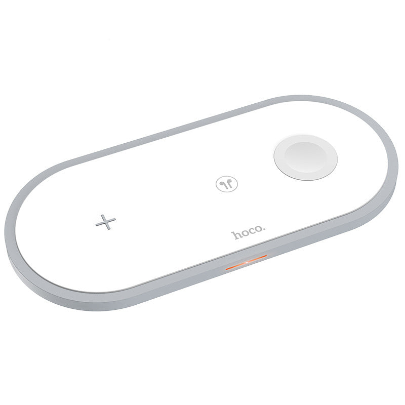 3-in-1 Wireless Charger – 15W Qi Dock for Phone, Watch & Earbuds (USB-C)
