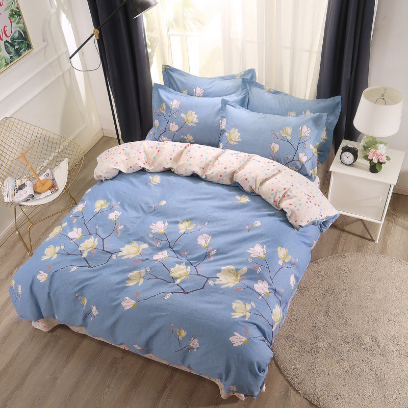 Four-Piece Cotton Bedding Set – Multiple Sizes, Soft and Breathable Home Textile