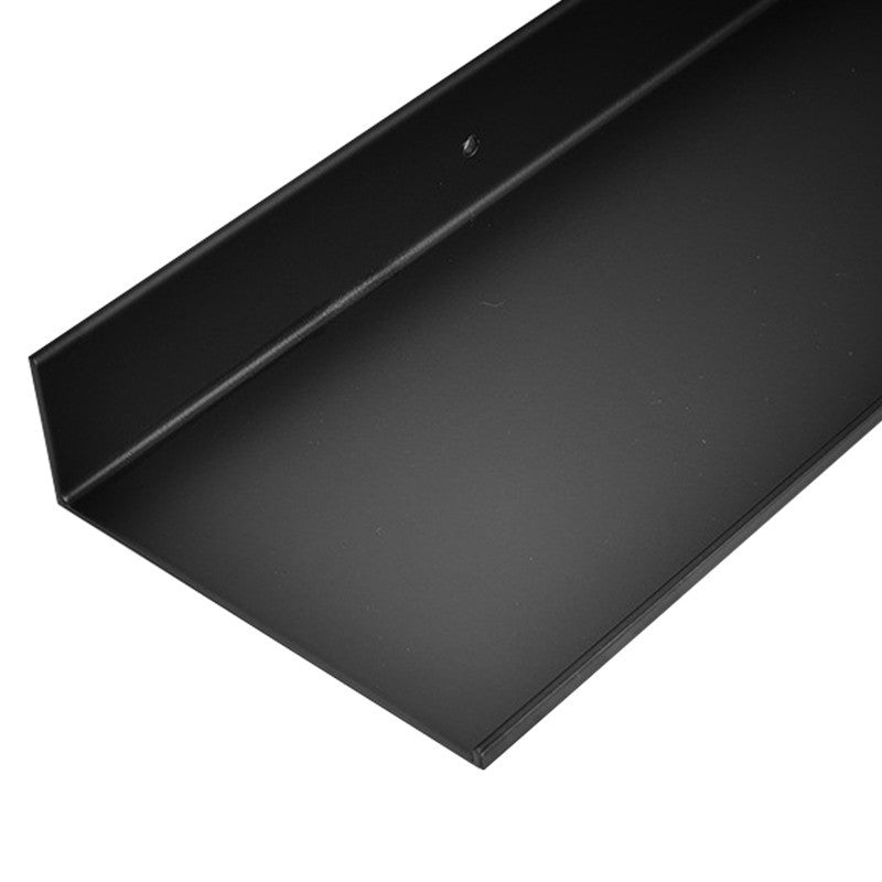 Black No-Drill Bathroom Shelf – Adhesive Wall-Mounted, Rustproof