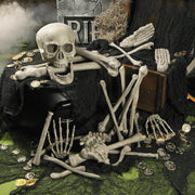 28PCS Halloween Skeleton Bones Set – Scary Skull and Bone Props for Haunted House and Party Decorations