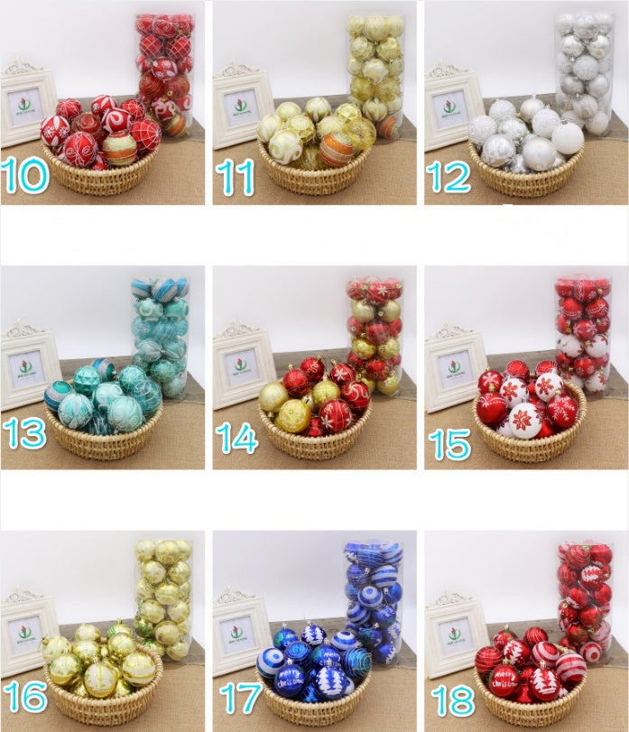 6CM Bright Christmas Ball Ornaments Set of 24 Tree Decorations