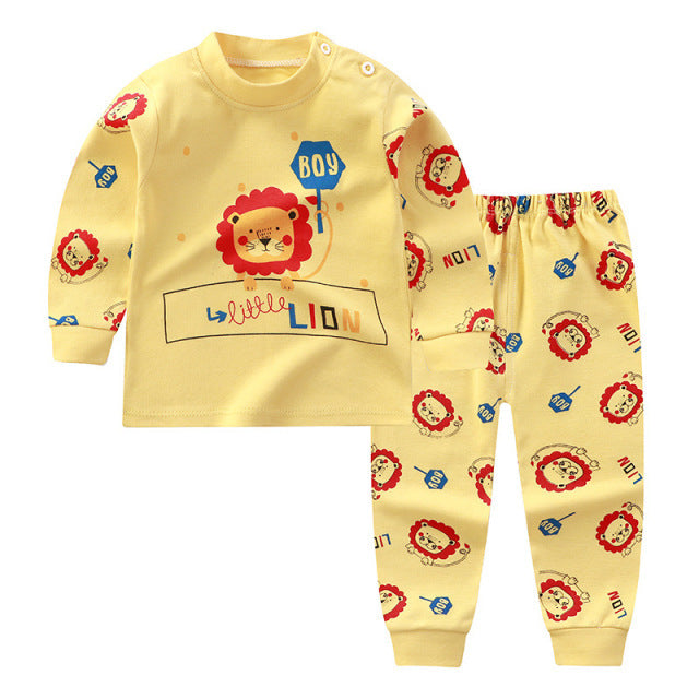 Autumn and Winter Baby Pajamas – Long Sleeve Tops and Trousers Girls’ Home Clothes
