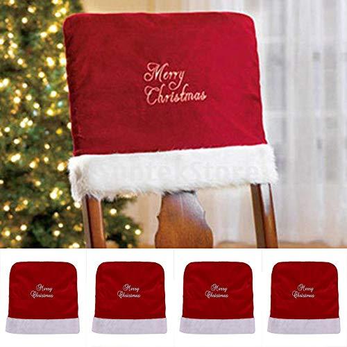 Christmas Red Embroidered Chair Cover Decoration