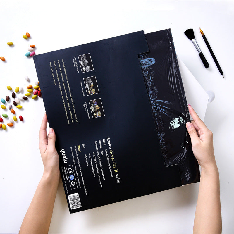 Scratch Painting DIY Art Kit With Bamboo Tool Colorful Kit
