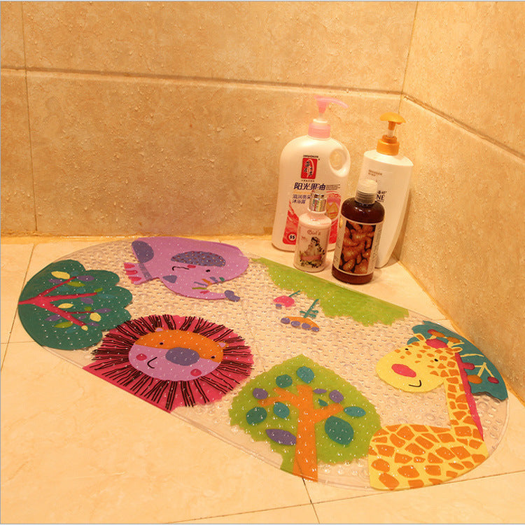 Cartoon PVC Bathroom Mat – Non-Slip Shower Floor Rug with Suction Cups