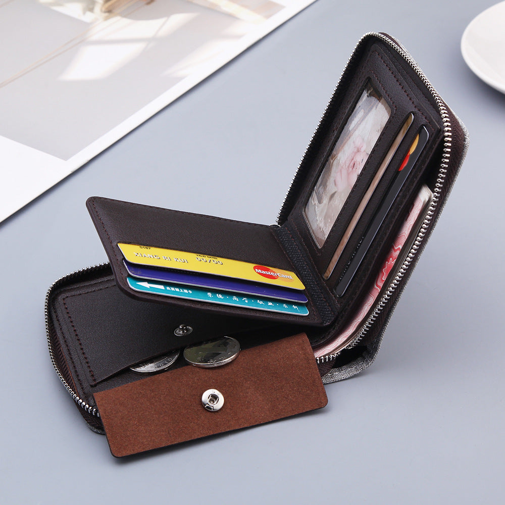 Men's Canvas Short Multifunctional Wallet