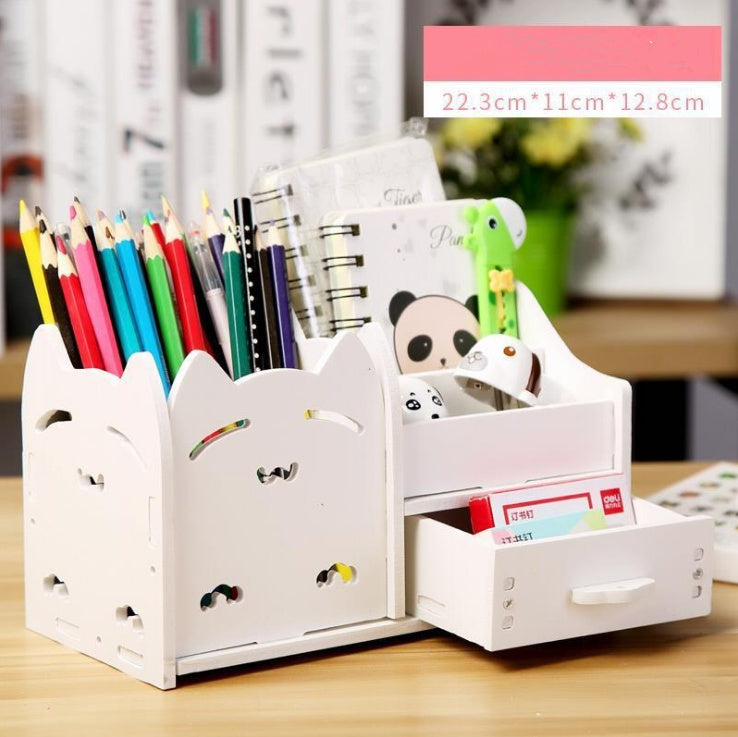 Multi-Function Cartoon Pen Holder – Creative Small Desktop Storage Box