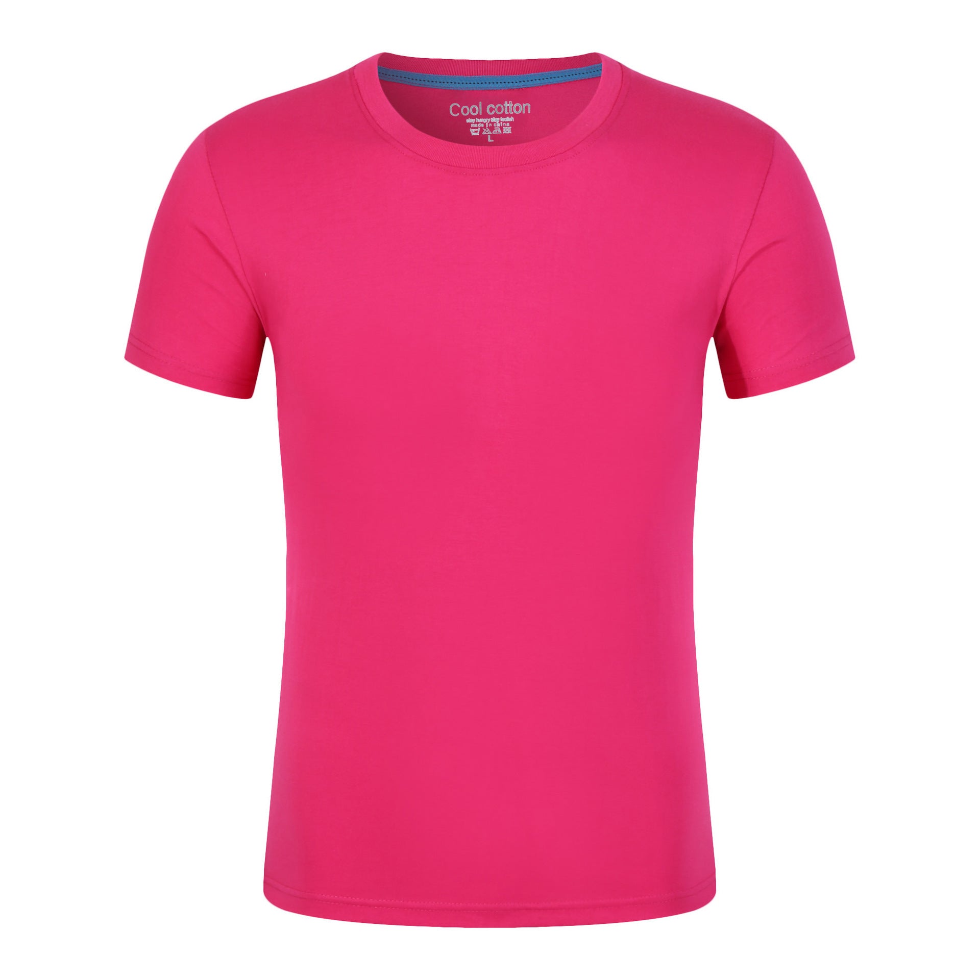Cotton Blank With No Printed Patterns Round Neck Short T-shirt