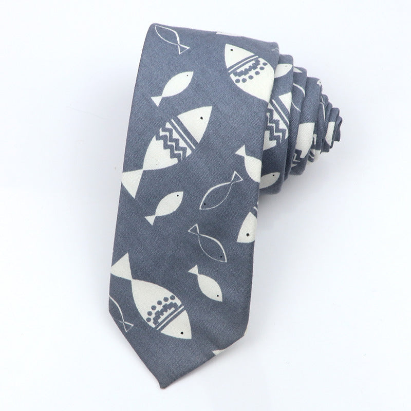 Cartoon Print Cotton Bow Tie – Casual Style