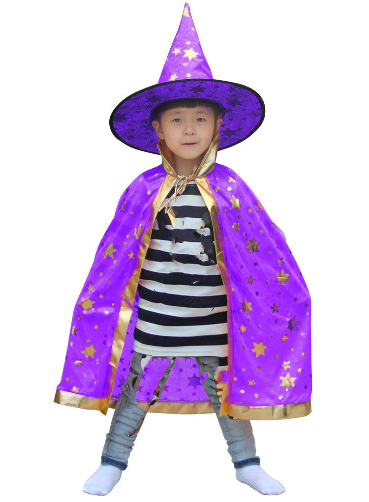 Kids Halloween Cloak – Six Star Hooded Costume for Party and Cosplay