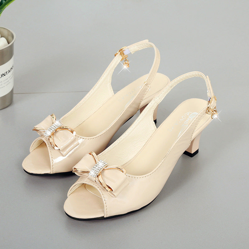 Women's Casual Peep Toe Plus Size Shoes With Buckle