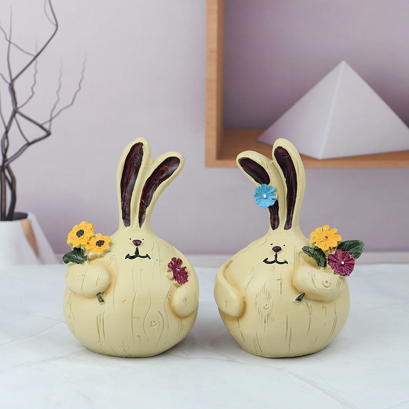 Garlic Rabbit Living Room Desktop Resin Craft Ornament