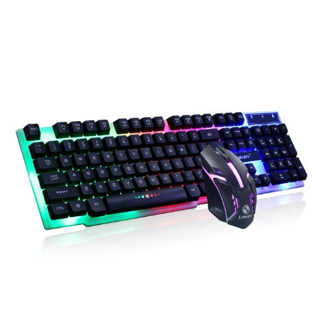 Backlit Keyboard & Mouse Combo – RGB Gaming Set, Adjustable DPI Mouse, Plug-and-Play USB