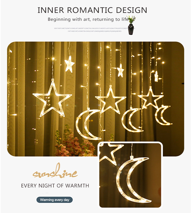 LED Curtain String Lights 2.5M x 0.6M 220V EU Plug with 8 Lighting Modes