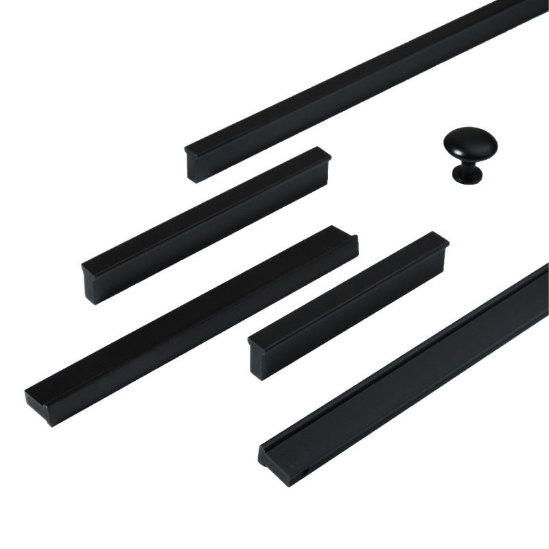 Cabinet Door Black Metal Handle One-word Lengthened