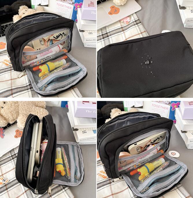 Simple Large Capacity Pencil Case – Girl Student School Supplies Organizer
