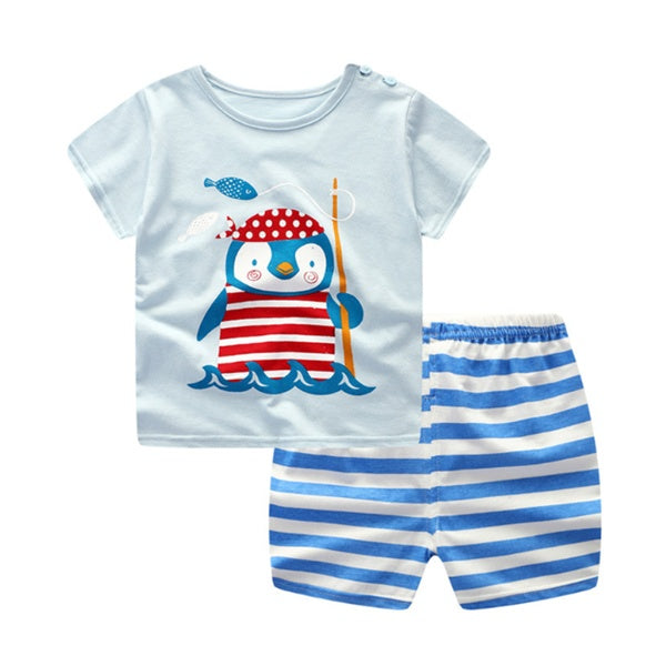 Unisex Baby T Shirt Set Cotton Regular Fit Summer Wear