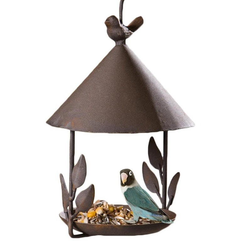 American Made Wrought Iron Bird Feeder for Outdoor Use