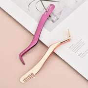 Eyelash Comb & Tweezers – Metal Lash Tool for Shaping & Application
