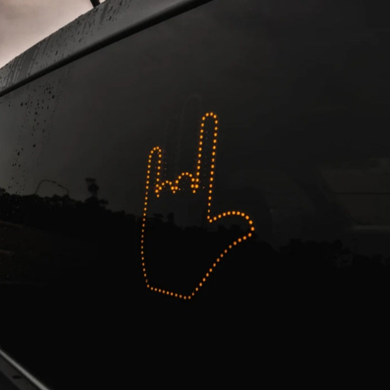 Funny LED Illuminated Car Gesture Light with Remote, Middle Finger Road Rage Sign Lamp
