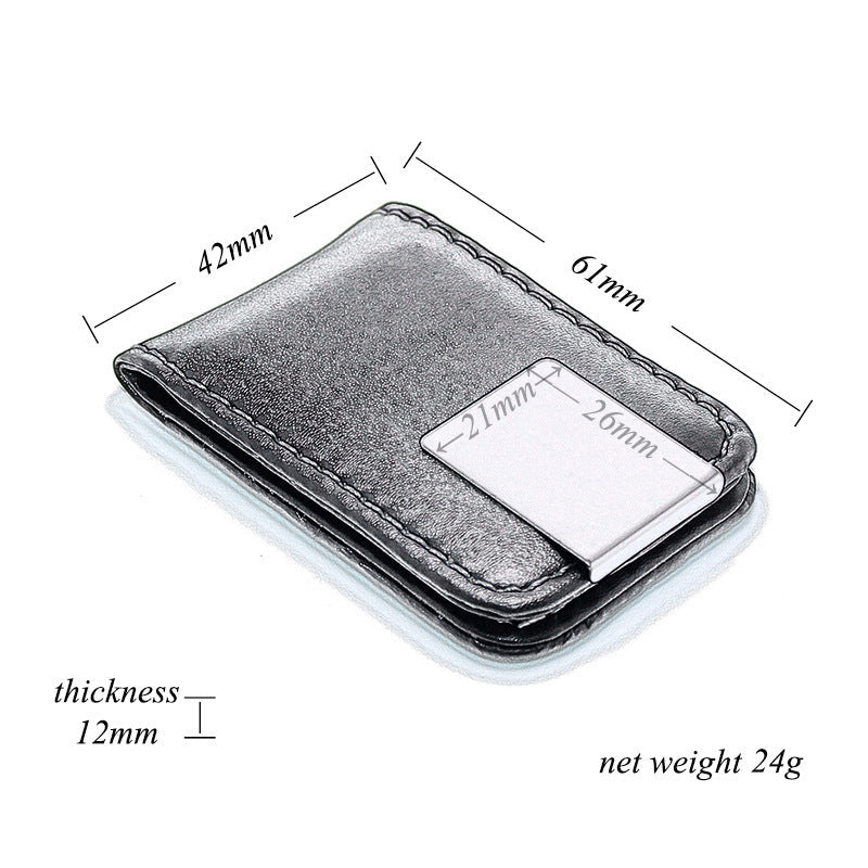 Unisex Slim PU Magnetic Banknote Clip Solid Color Matte