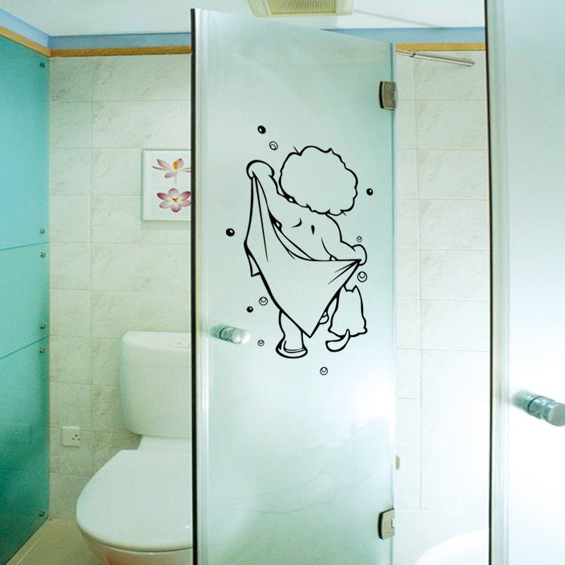 Baby Shower Wall Sticker – Carved Bathroom Decorative Sticker for Kids’ Bathroom and Nursery