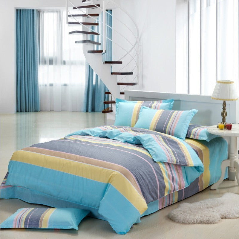Four-Piece Cotton Bedding Set – Multiple Sizes, Soft and Breathable Home Textile