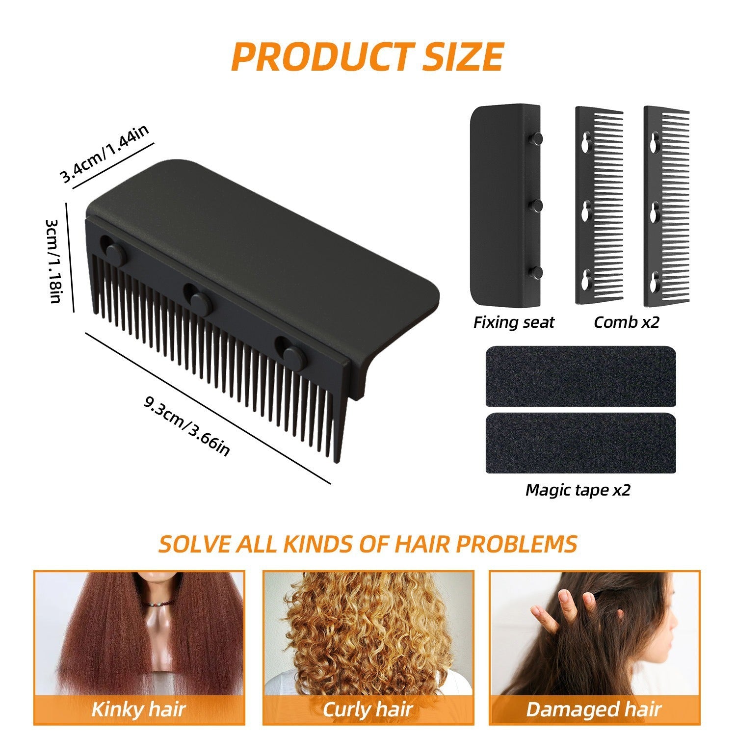 Electric Hair Straightener Comb – Removable Salon Styling Tool