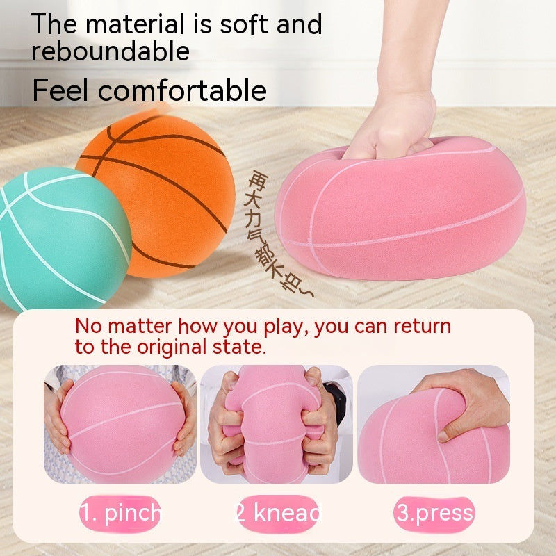 Home Indoor Toddler Elastic Ball Toy – Silent Racket Basketball for Kids