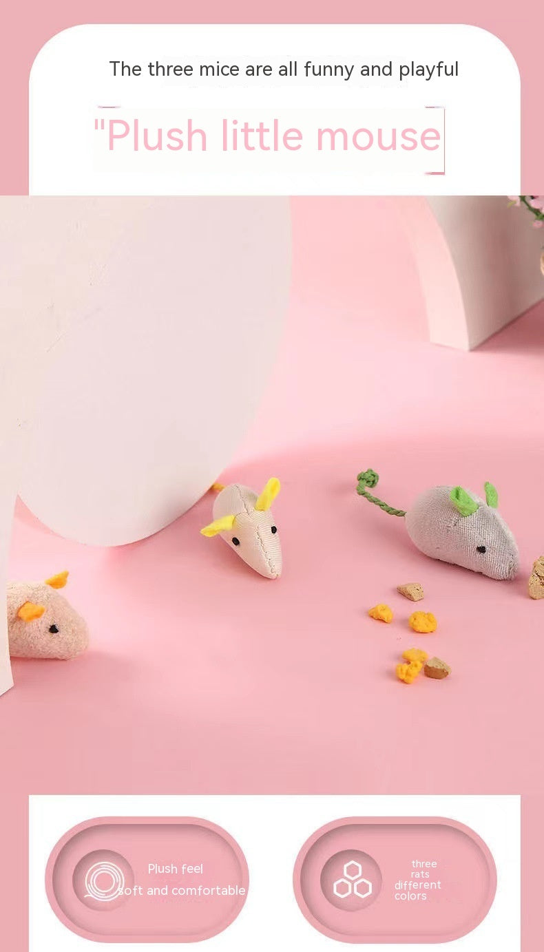 Cat Toy Simulation Little Mouse Self-happiness Mint Toy Scratch-resistant Plush Pet Supplies